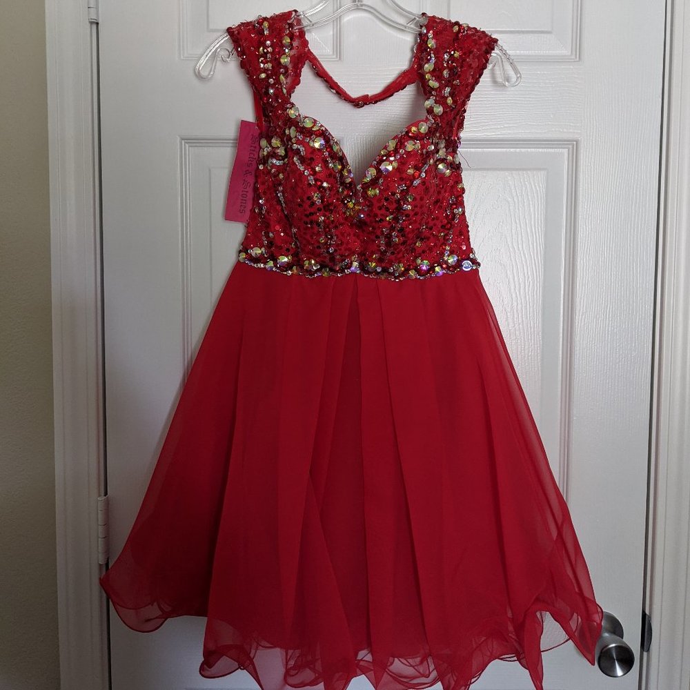 Sticks n Stones Red Short Pagent Homecoming Dress